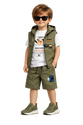 Premium Summer Imported Stylish 3-Piece Kids Outfit Set (T-Shirt + Vest + Shorts)